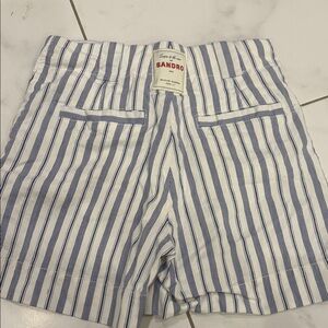 Sandro Blue and White Striped Shorts